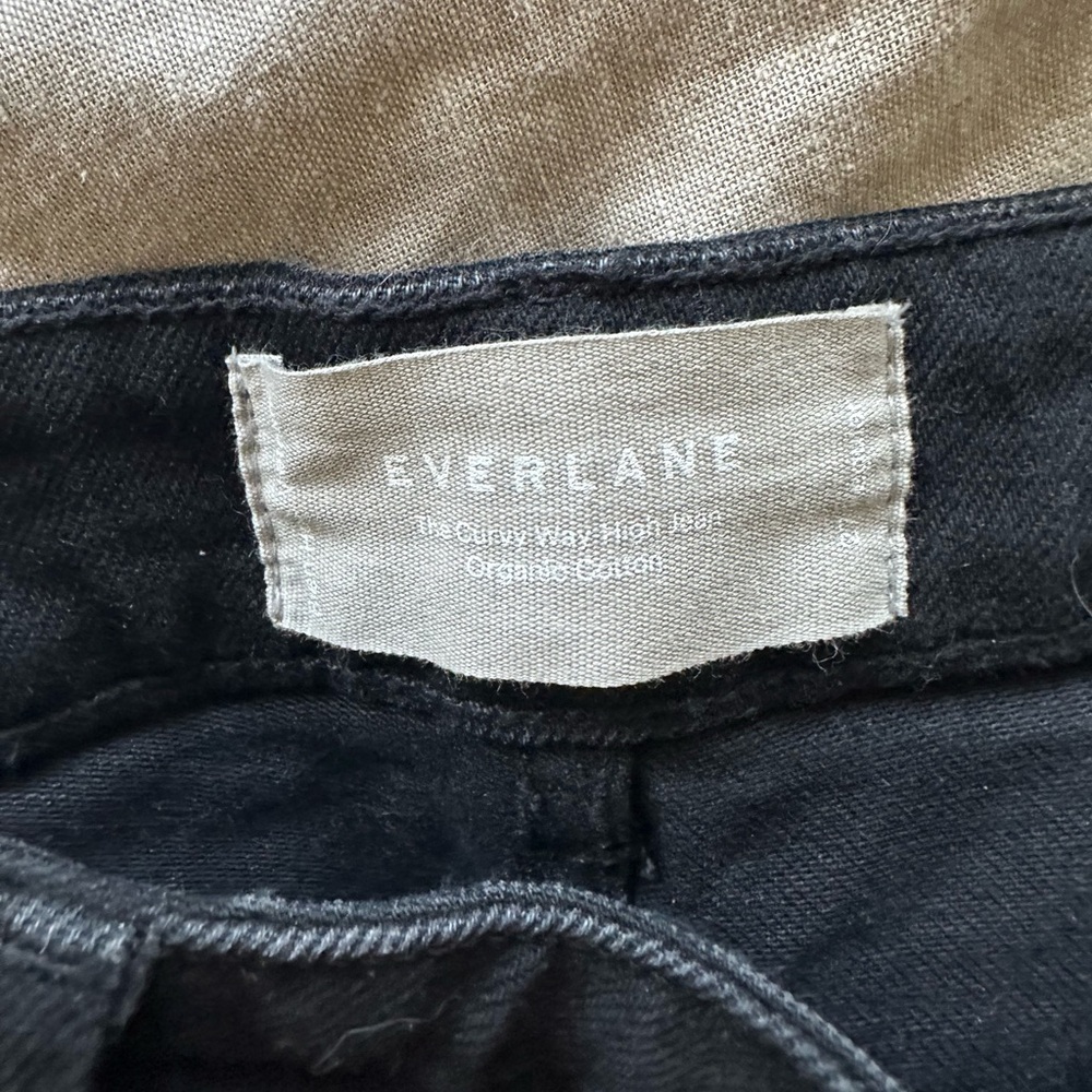 Everlane Black Curvy Way High Jeans Custom Embroidery - Picture 3 of 4